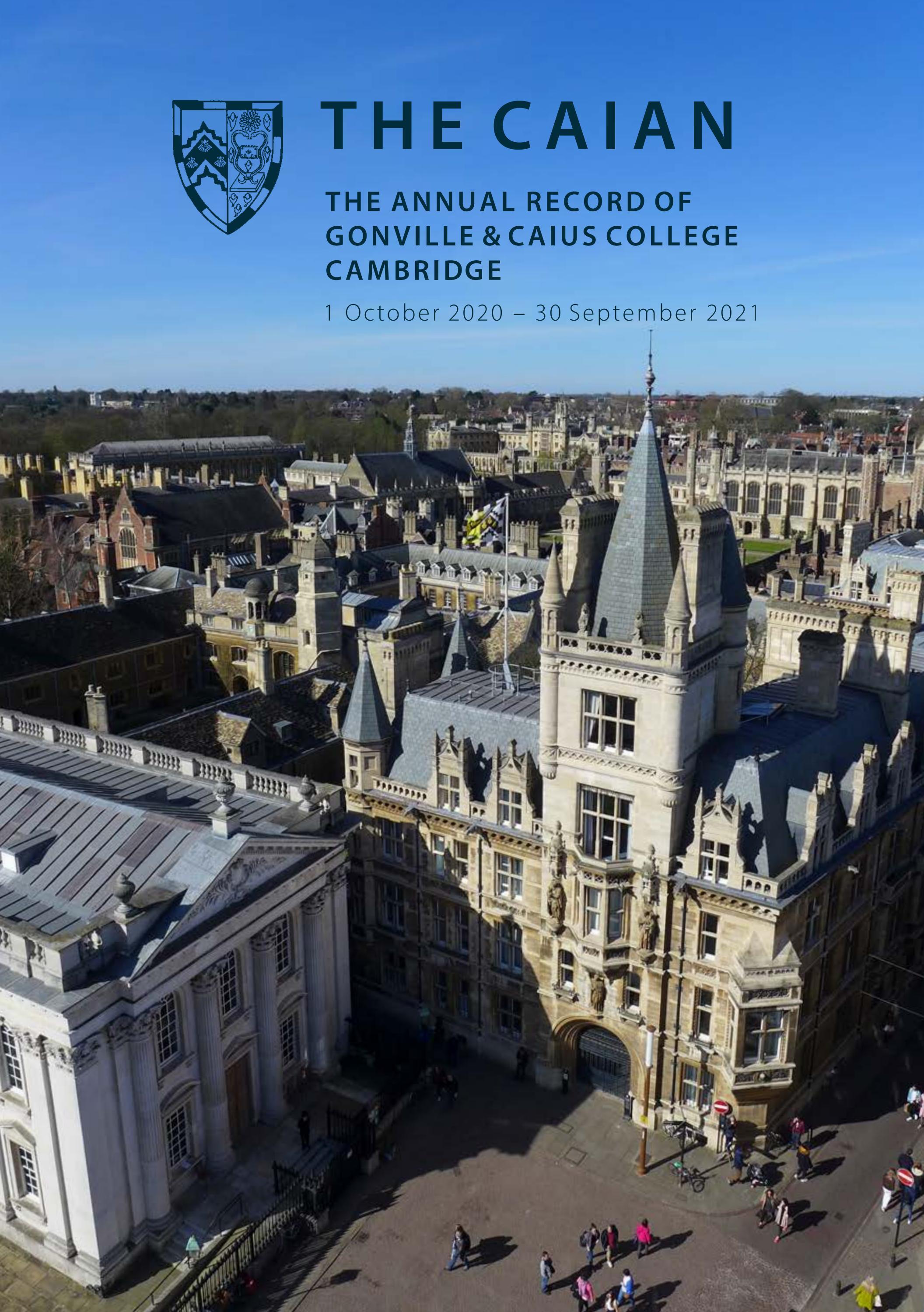 The Caian 2020-21 by Gonville & Caius College - Issuu